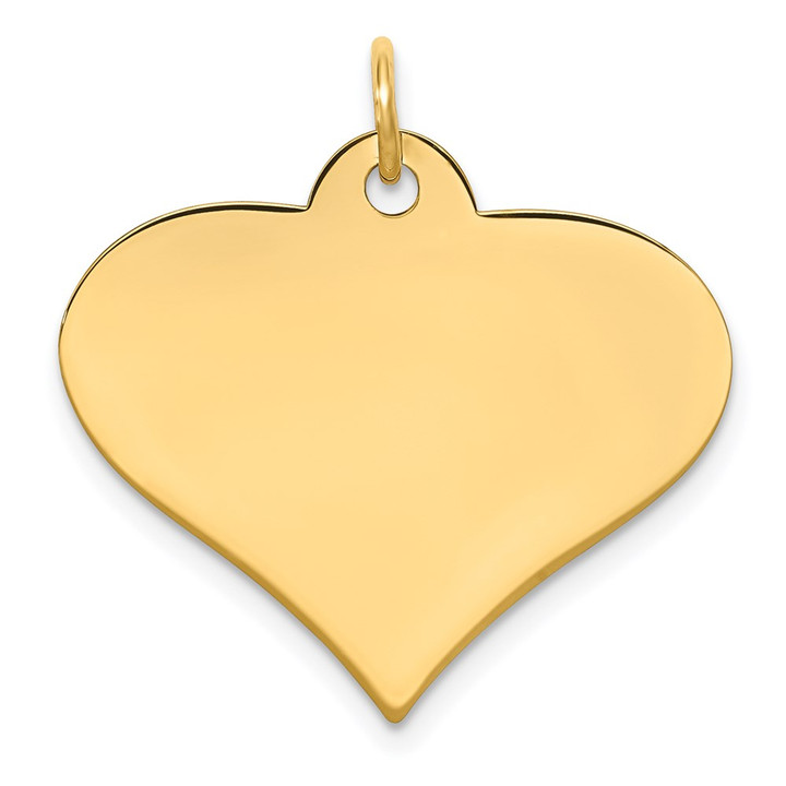 14k Plain .027 Gauge Engraveable Heart Disc Charm XM571/27