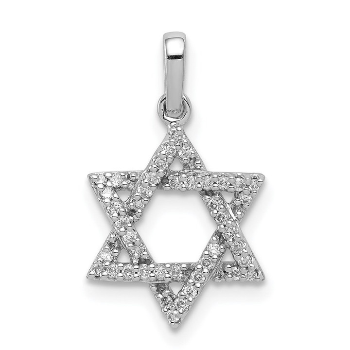 14k White Gold Diamond Star of David Pendant XR1513
