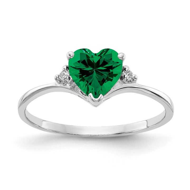 14k White Gold 6mm Heart Mount St. Helens AA Diamond ring X9701MS/AA