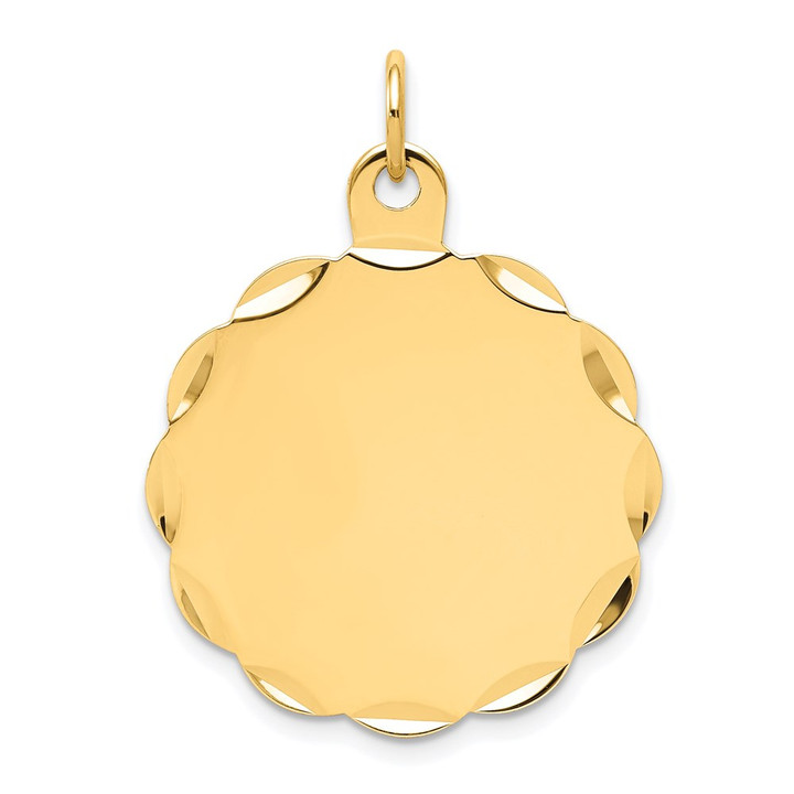 14k .013 Gauge Engravable Scalloped Disc Charm XM175/13