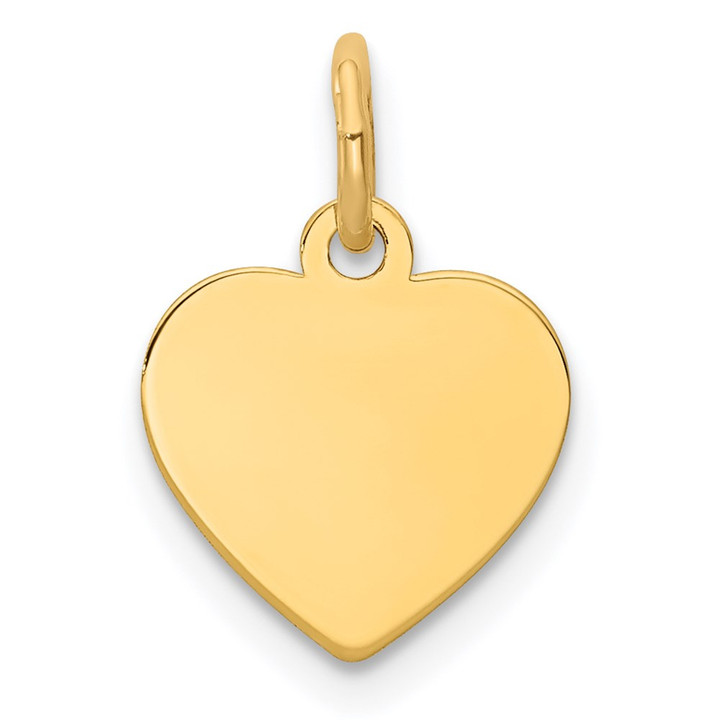 14k Plain .018 Gauge Engravable Heart Disc Charm XM194/18