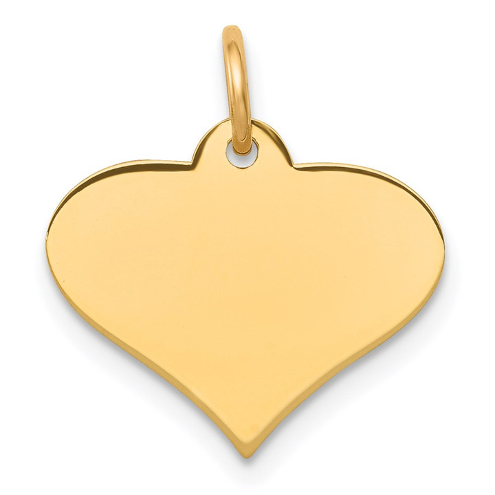 14k Plain .011 Gauge Engraveable Heart Disc Charm XM566/11