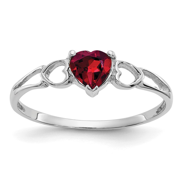 14k White Gold Rhodolite Garnet Birthstone Ring XBR171