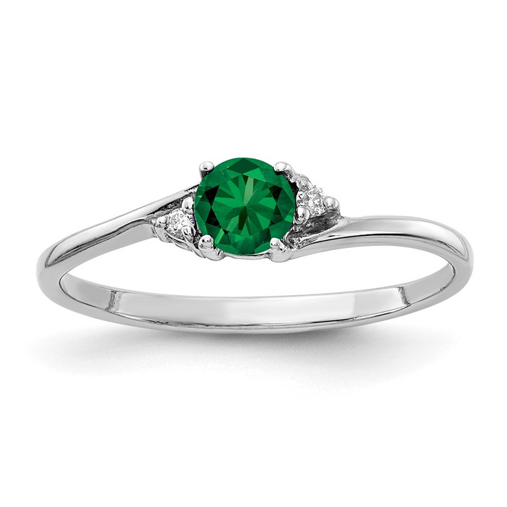 14k White Gold 4mm Mount St. Helens AAA Diamond ring Y4713MS/AAA