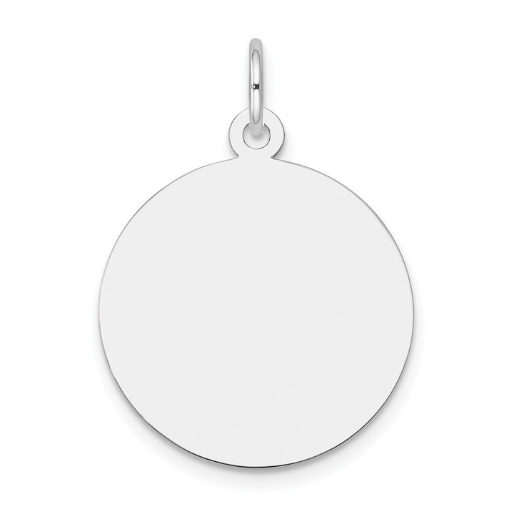 14k White Gold Plain .027 Gauge Round Engravable Disc Charm XWM137/27