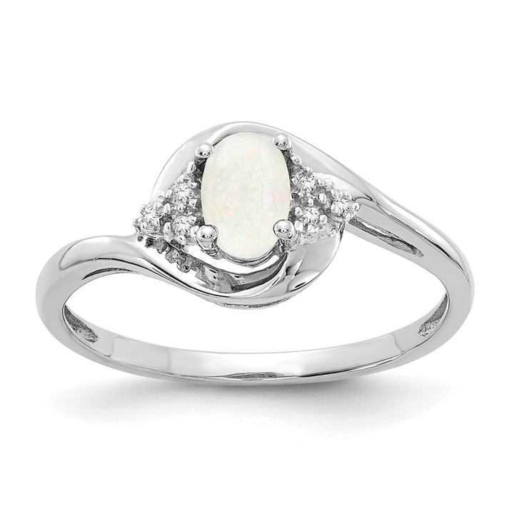 14k White Gold Opal and Diamond Ring XBS391