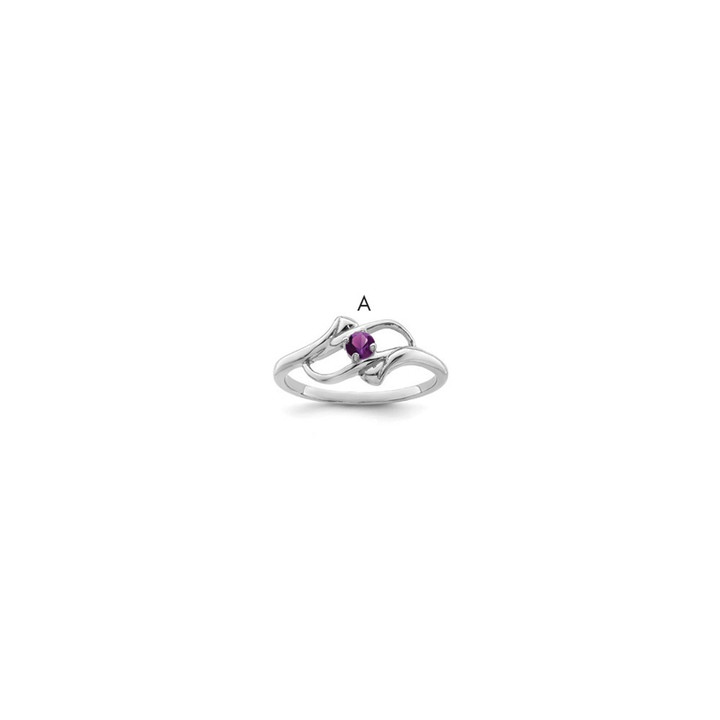 14k White Gold Synthetic Family Jewelry Ring XMR14/1WSY
