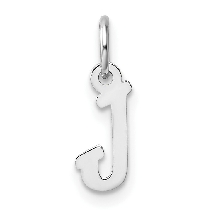 14k White Gold Small Script Letter J Initial Charm YC1527J