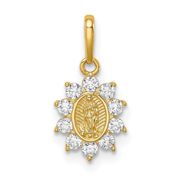 14K Our Lady of Guadalupe CZ Pendant YC1380