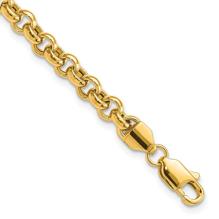 10k 7.5in 5mm Polished Fancy Rolo Link Bracelet 10SF417-7.5