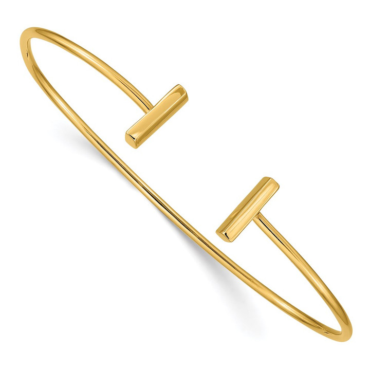 14k Flexible Bar Bangle XB314