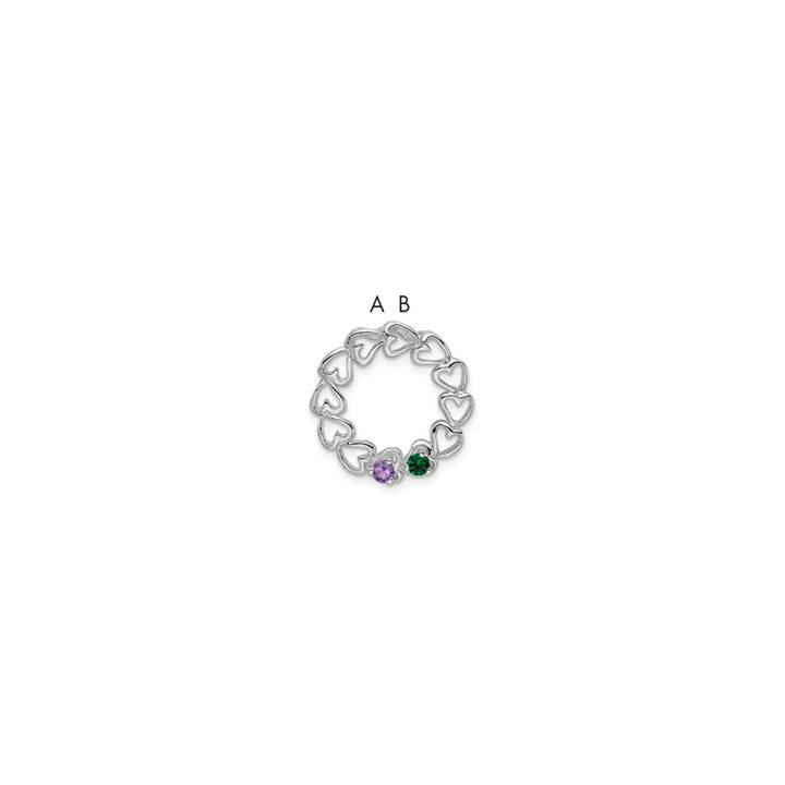 14k White Gold 2 Synthetic Stone Family Pendant XMPW53/2SY