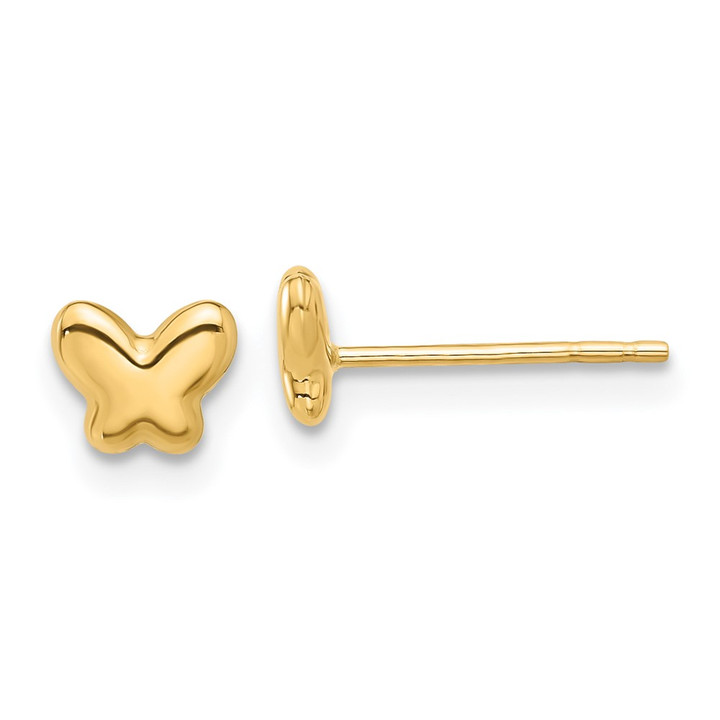 14K Polished Butterfly Post Earrings YE2213