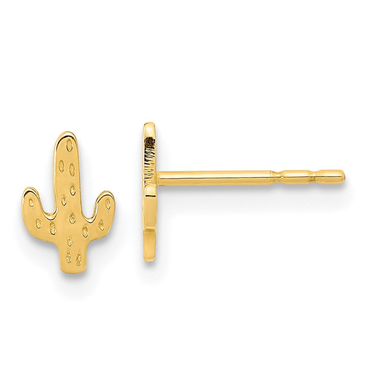 14K Polished Cactus Post Earrings YE2098