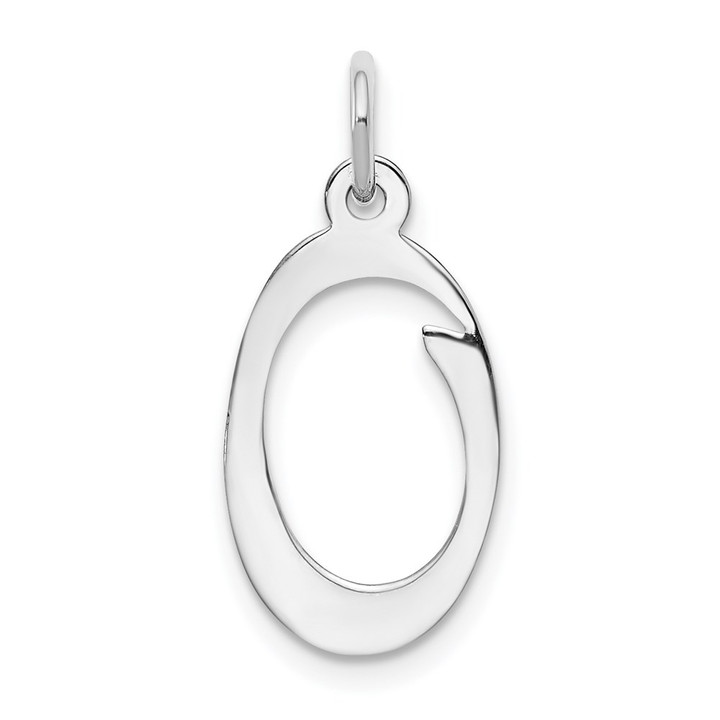 14KW White Gold Script Letter O Initial Charm YC249O