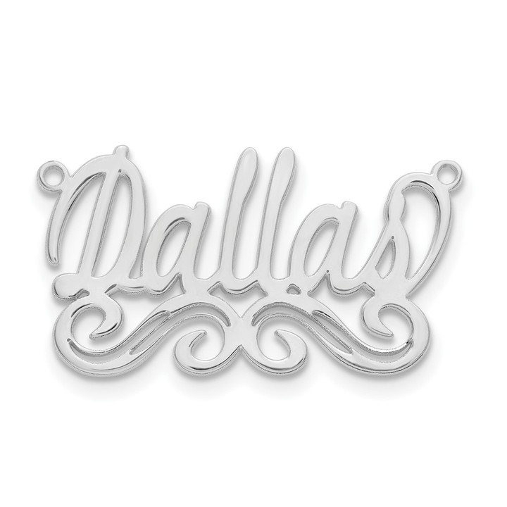 Sterling Silver/Rhodium-plated Small Polished Name Plate XNA1061SS