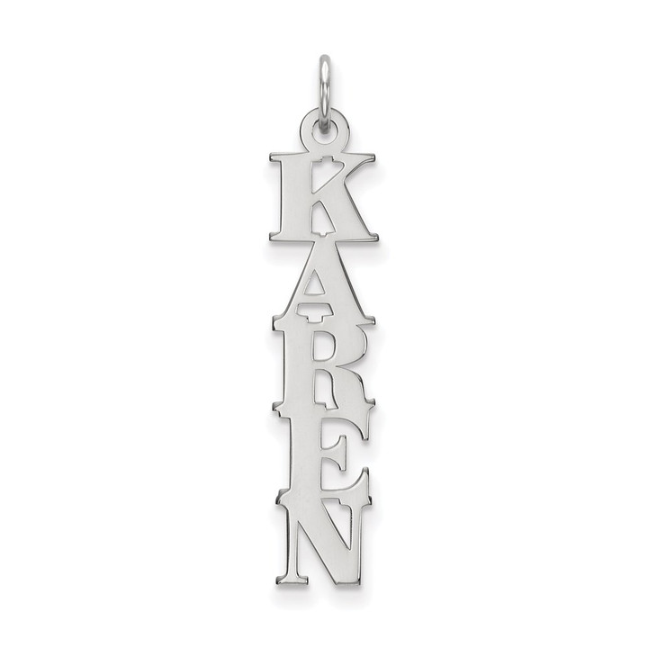 14k White Gold Name Plate Charm XNA100W