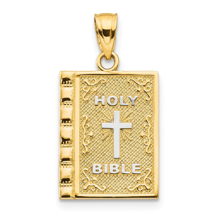 10K w/Rhodium Holy Bible Charm 10C1038