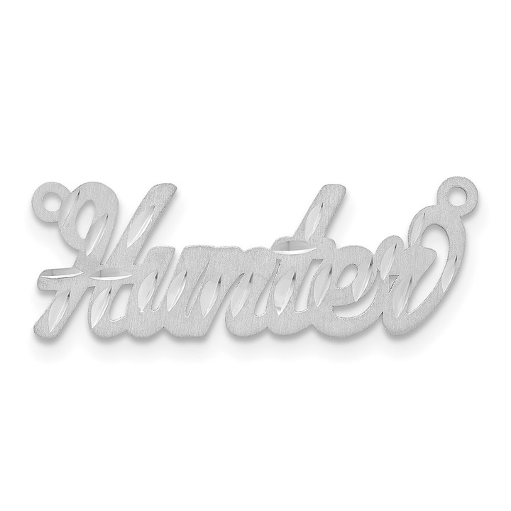 14k White Gold Satin Diamond-cut Name Plate XNA188W