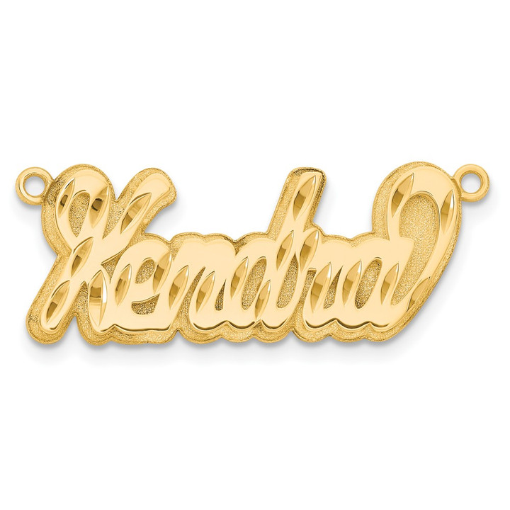 14k Yellow Gold 3D Diamond-cut Name Plate XNA246Y