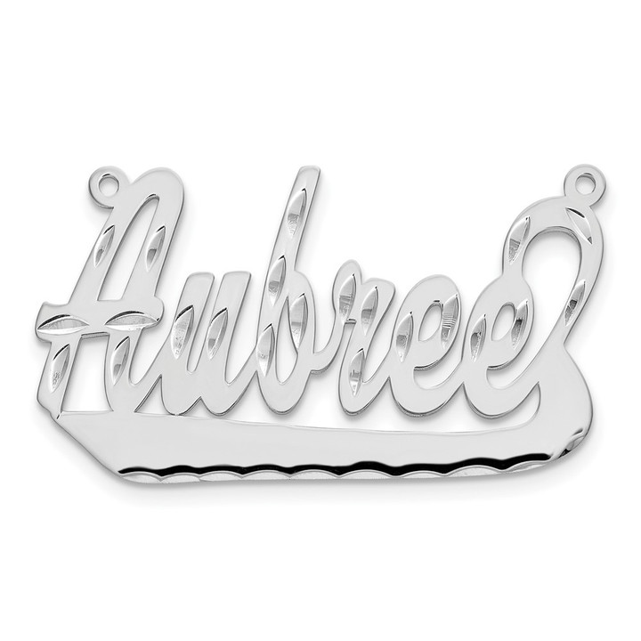 SS/Rhodium-plated Diamond-cut Underlined Name Plate XNA151SS