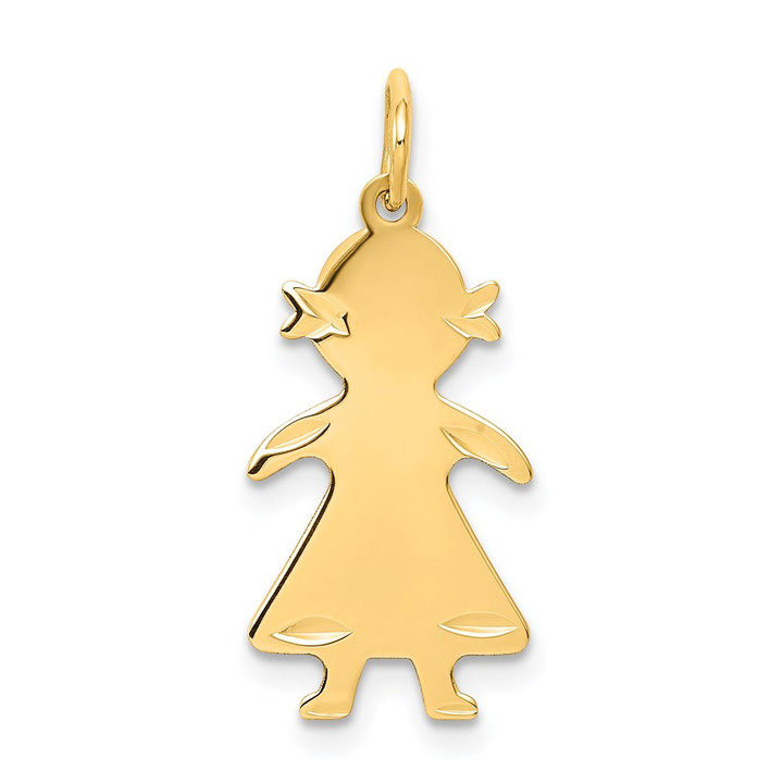 14k .018 Depth Engravable Girl Charm XM99/18