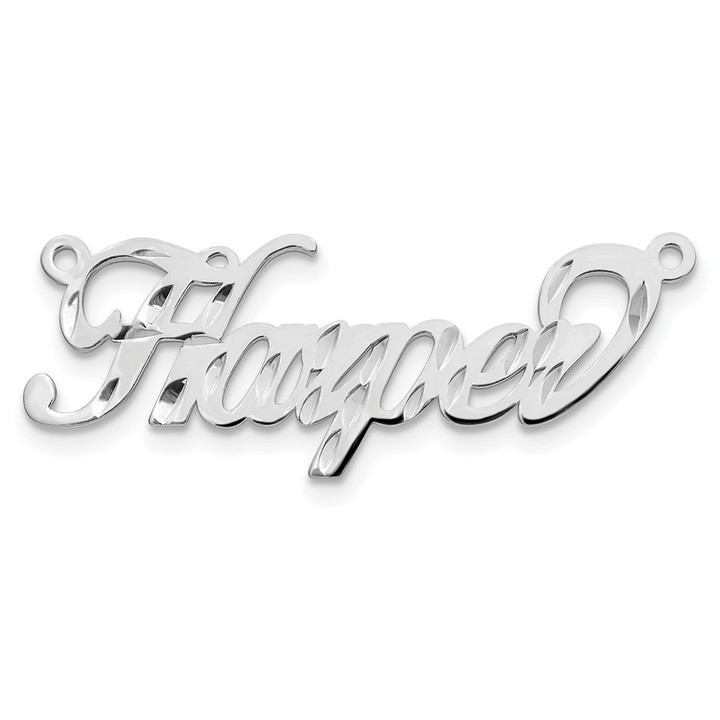 Sterling Silver/Rhodium-plated Diamond-cut Name Plate XNA162SS