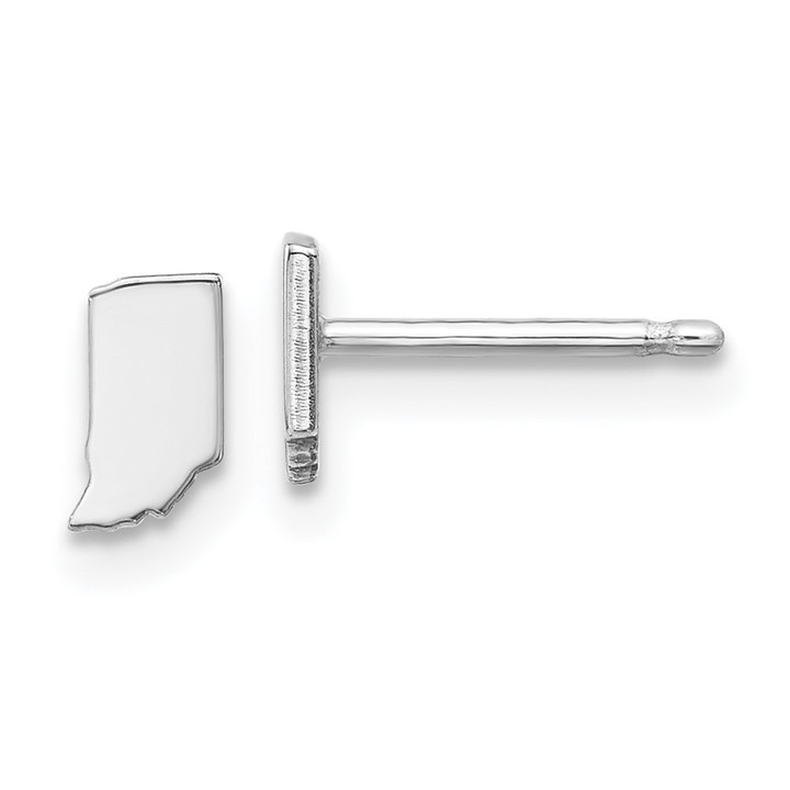Sterling Silver/Rhodium-plated Indiana State Earrings XNE50SS-IN