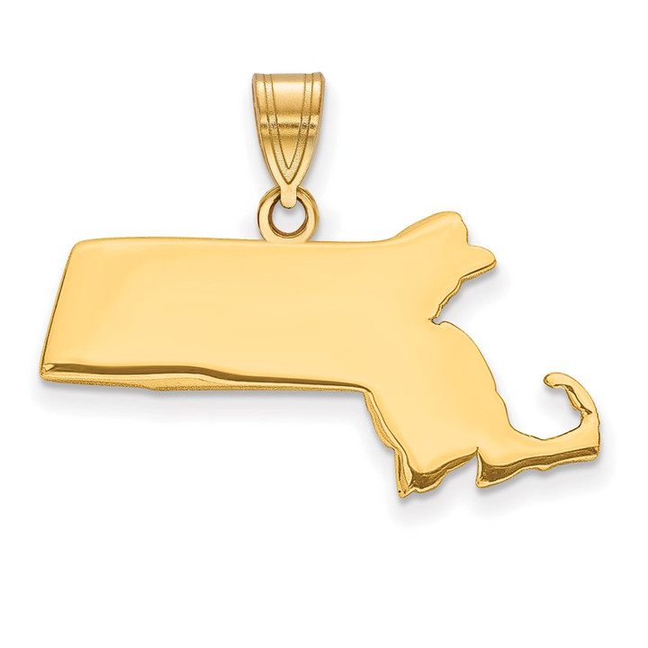 Sterling Silver/Gold-plated Massachusetts State Pendant XNA707GP-MA