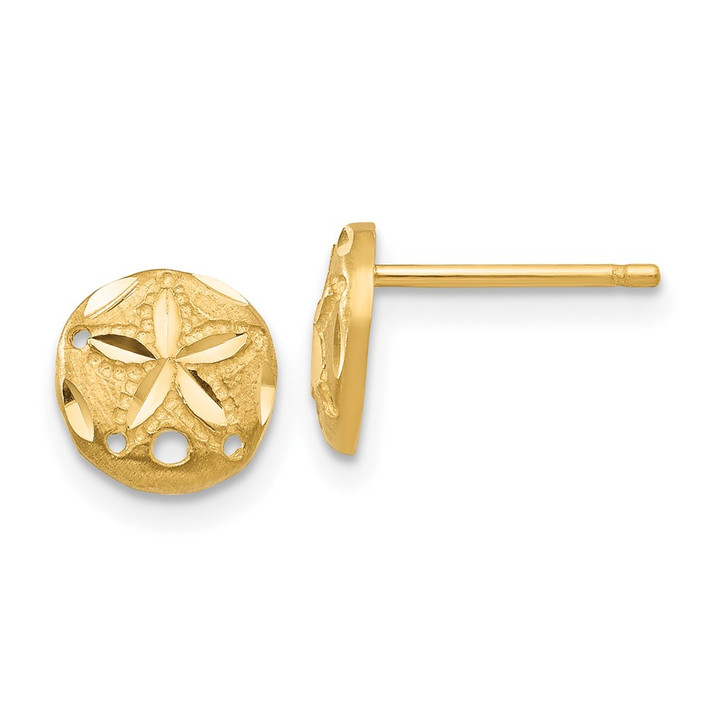 14K Diamond-cut Sand Dollar Earrings TC767
