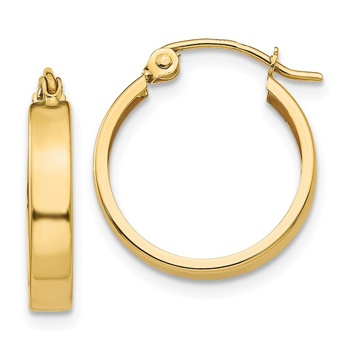 14k Polished 3mm Hoop Earrings TF151