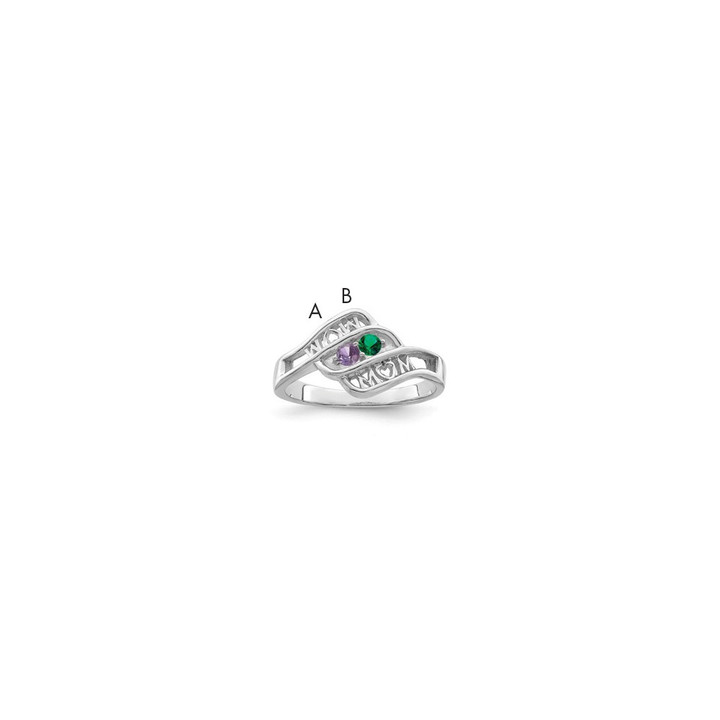 14k White Gold Genuine Family Jewelry Ring XMR66/2WGY