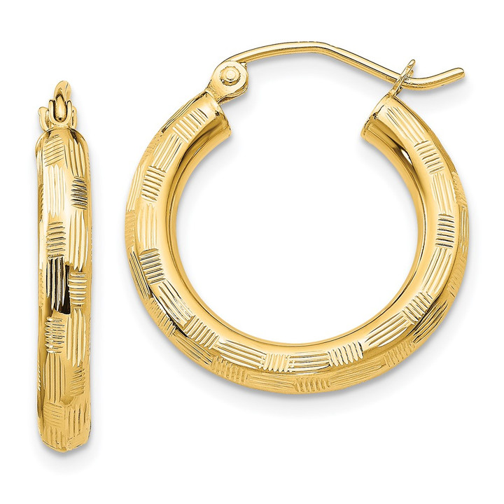 14k Diamond-cut Hoop Earrings TF555