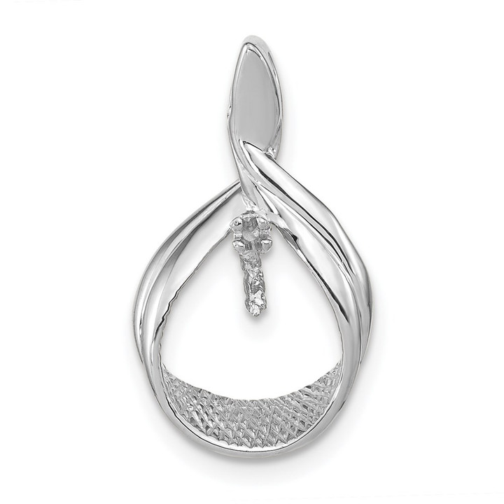 14k White Gold 7mm White Round Freshwater Cultured Pearl VS Diamond Pendant XP1743PL/VS