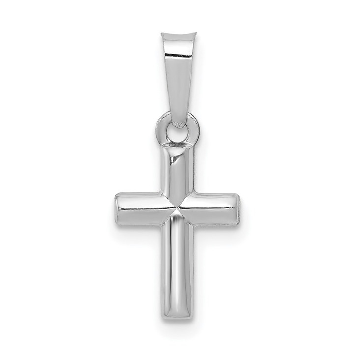 14k White Gold Polished Cross Pendant XR1551