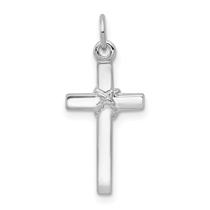 14k White Gold Cross Charm XR559
