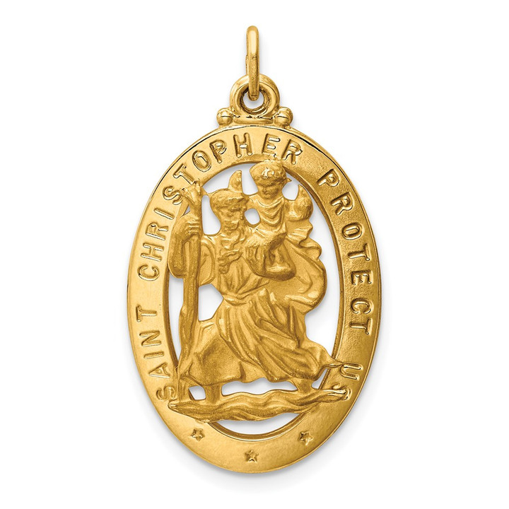 14k Saint Christopher Medal Pendant XR384