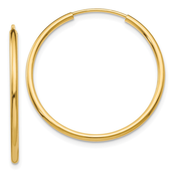 14k 1.5mm Polished Round Endless Hoop Earrings XY1161