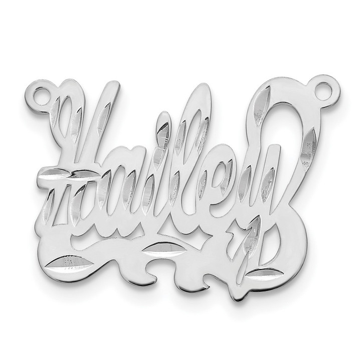 Sterling Silver/Rhodium-plated Diamond-cut Name Plate XNA159SS