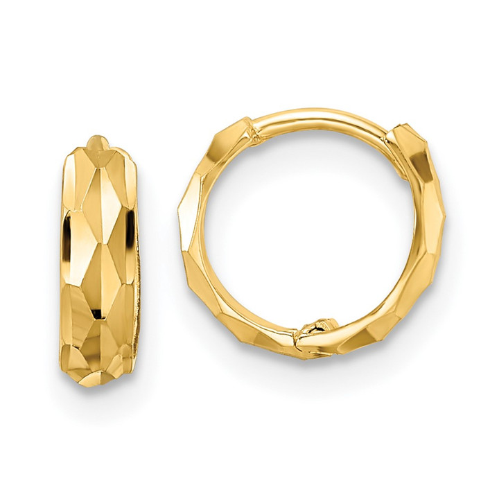 14k D/C Hinged Hoop Earrings XY1260