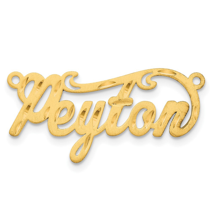 14k Yellow Gold  Satin Diamond-cut Name Plate XNA187Y