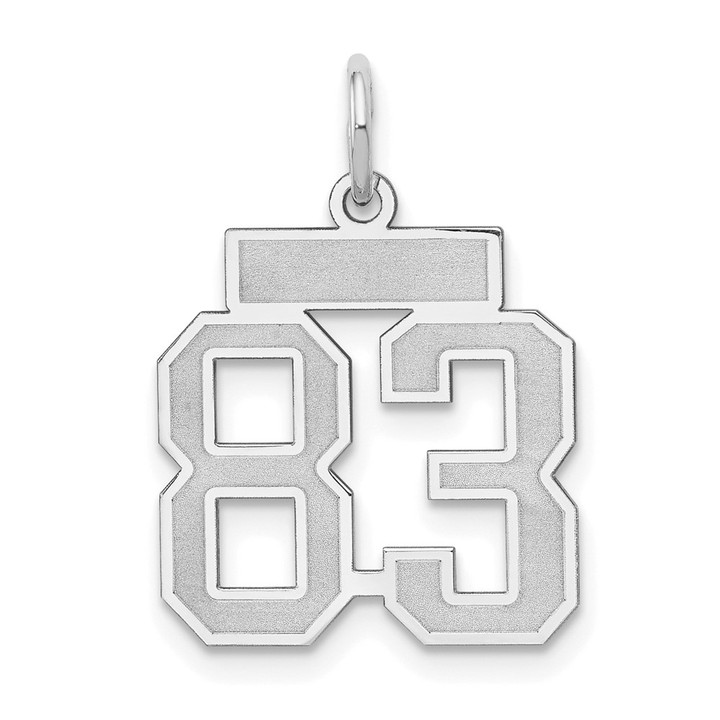 14kw Small Satin Number 83 Charm WSS83