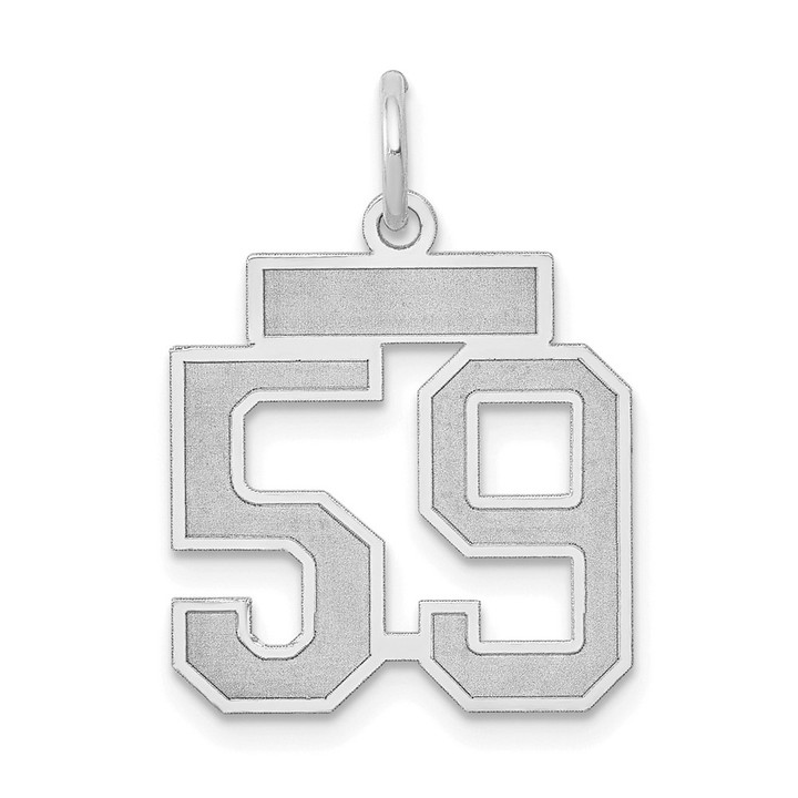 14kw Small Satin Number 59 Charm WSS59