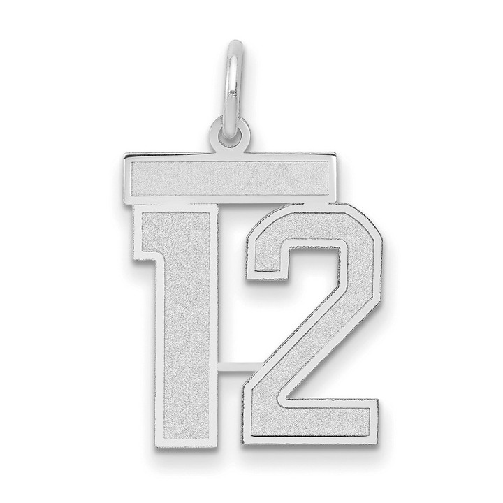 14kw Medium Satin Number 12 Charm WSM12