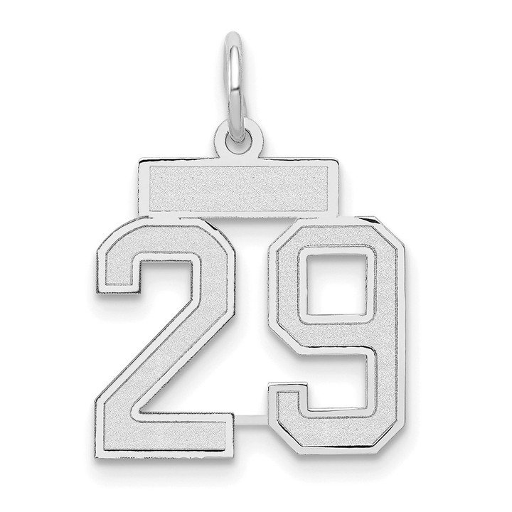 14kw Small Satin Number 29 Charm WSS29