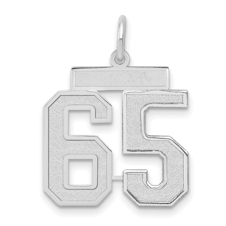 14kw Medium Satin Number 65 Charm WSM65