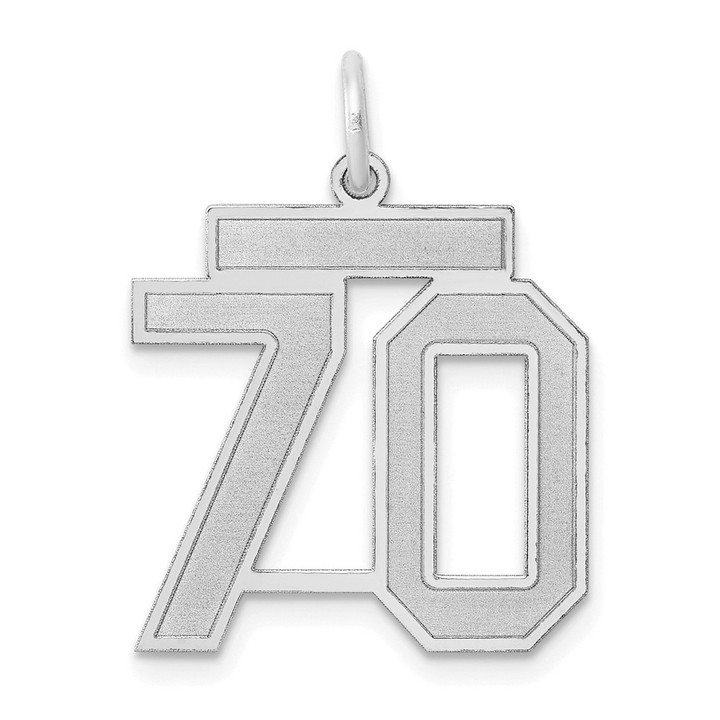 14kw Medium Satin Number 70 Charm WSM70