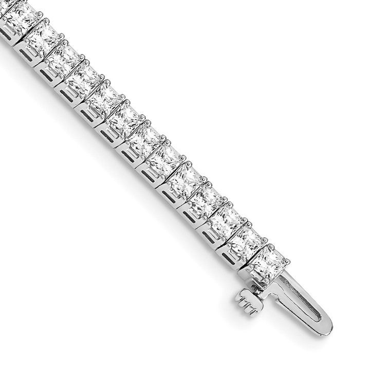 14k White Gold 2.5mm Princess 6.6ct AA Diamond Tennis Bracelet X10024WAA