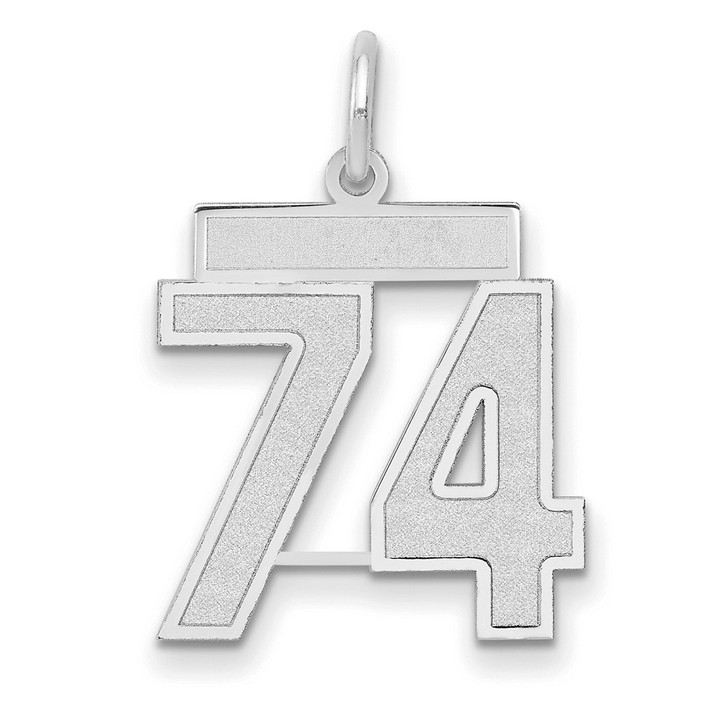 14kw Medium Satin Number 74 Charm WSM74