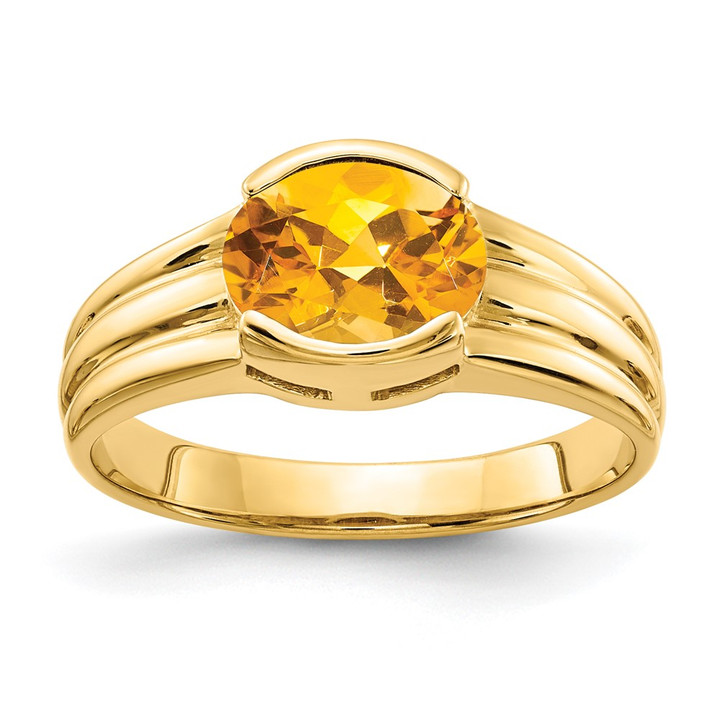 14k 8x6mm Oval Citrine ring Y4473CI